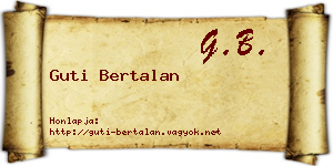 Guti Bertalan névjegykártya